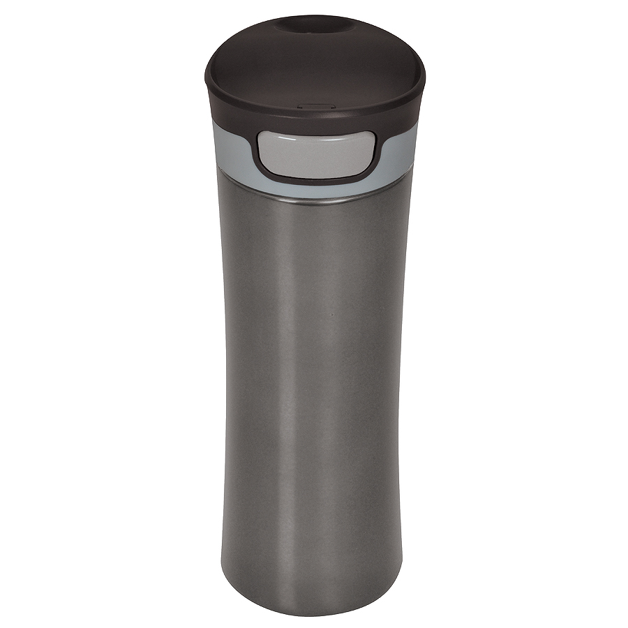 Термокружка дорожная  вакуумная DISCOVER; 450 мл; серый,  пластик, металл