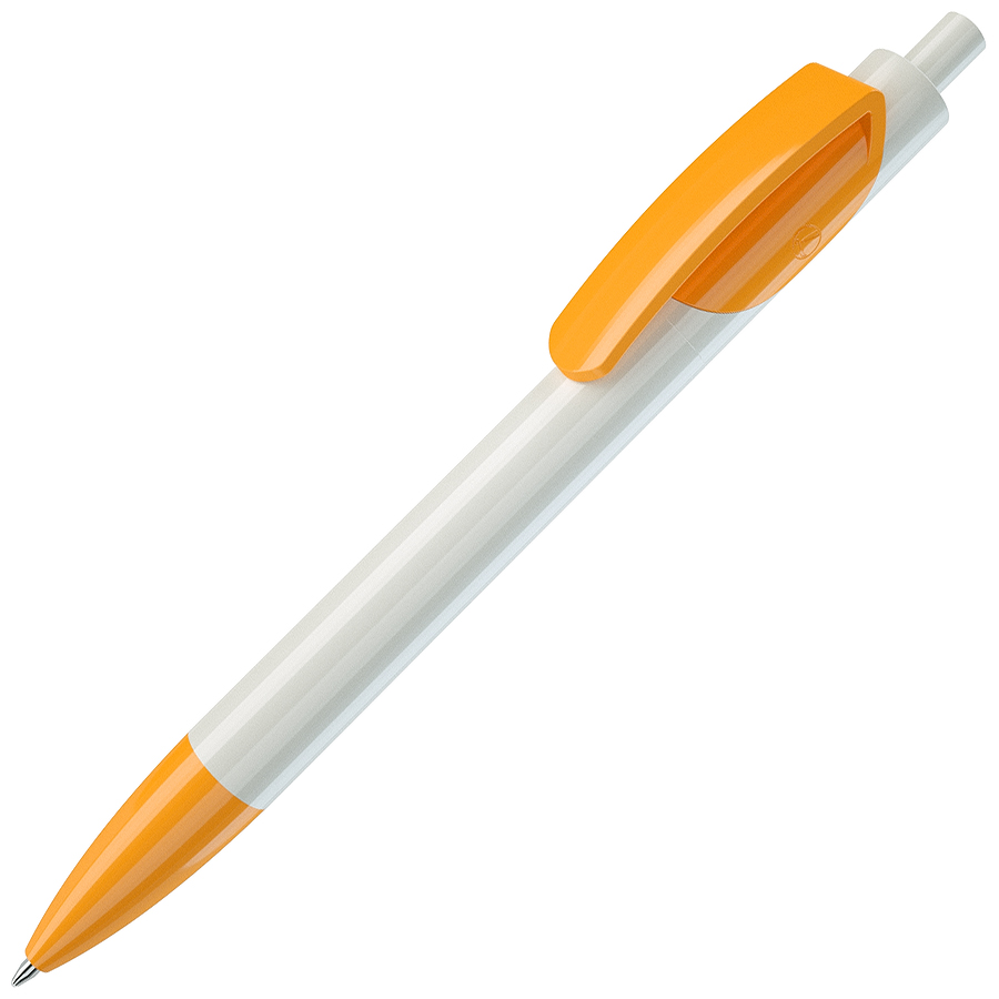 TRIS, ручка шариковая, белый корпус/ярко-желтый, пластик