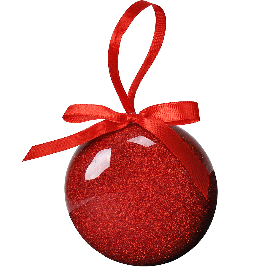 Елочное украшение ПРАЗДНИК, плоское, красный, пластик, D8 см,