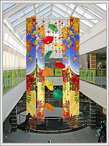 Оформление пространства атриума Осень