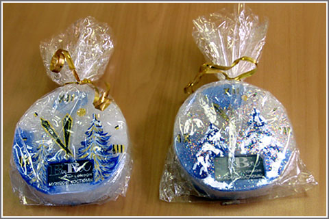 Сладкий сувенир подарок в прозрачной упаковке с логотипом