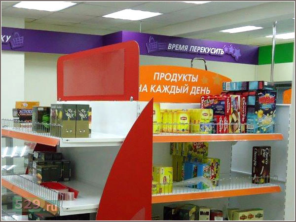 Оформление торгового зала в продуктовом магазине