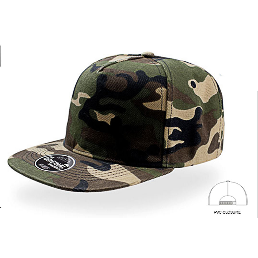Бейсболка SNAP FIVE, 5 клиньев, пластиковая застежка, камуфляж, 100% полиэстер, 300 г/м2