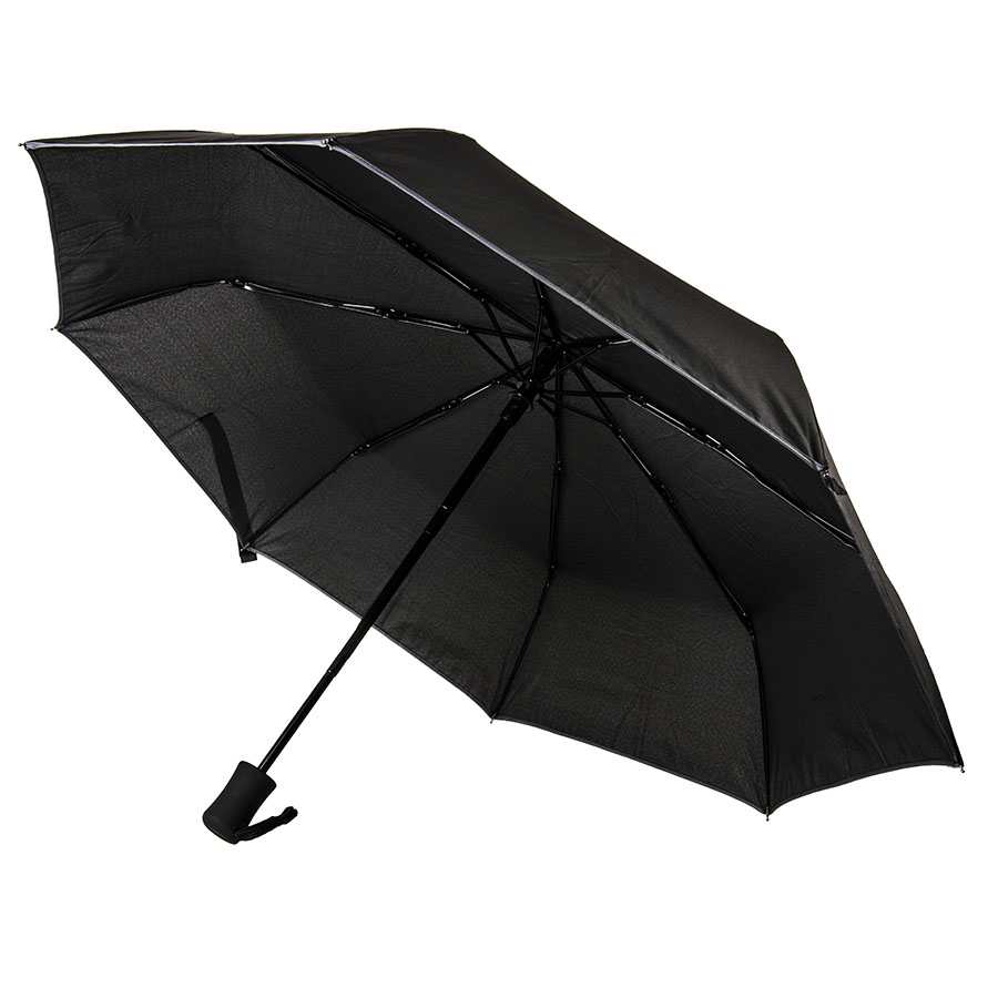 Зонт LONDON складной, автомат; черный; D=100 см; 100% полиэстер, эпонж
