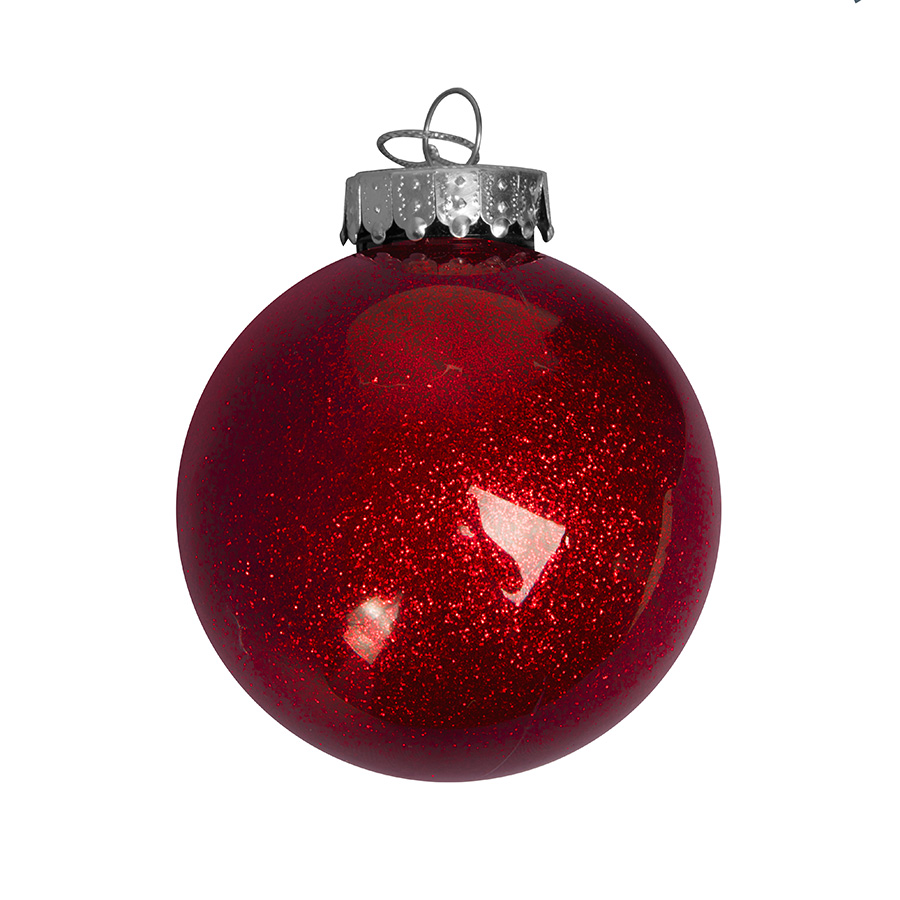 Шар новогодний FLICKER, диаметр 8 см., пластик, красный