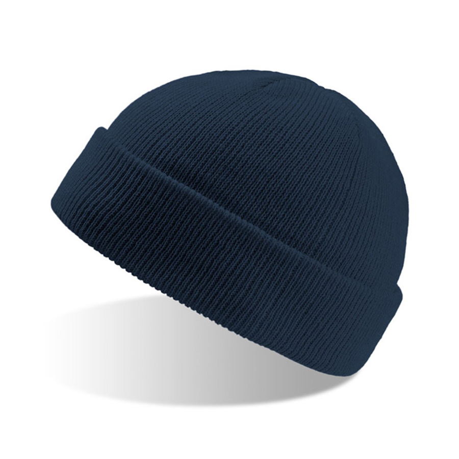 Шапка вязаная детская двойная с отворотом 