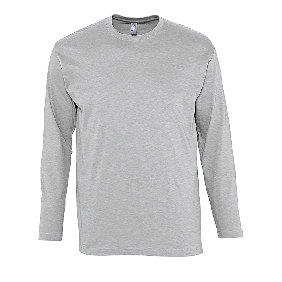 Футболка мужская с длинным рукавом MONARCH, серый меланж, 2XL, 85% хлопок, 15% вискоза, 150 г/м2