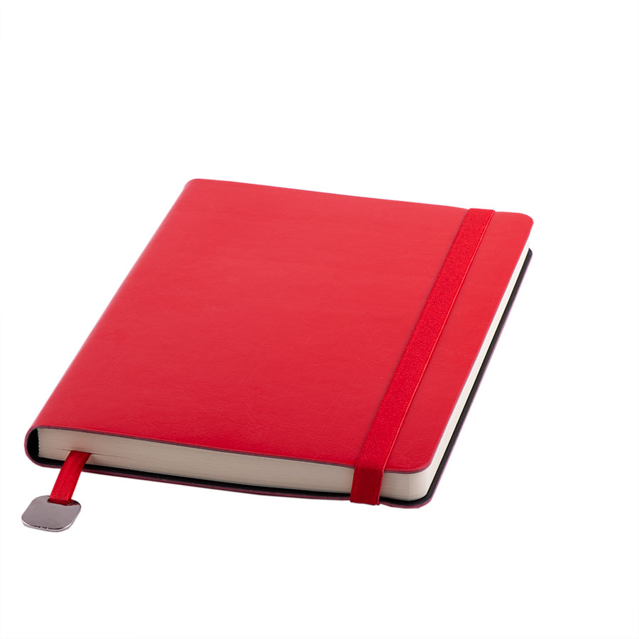 Ежедневник недатированный Boomer, А5,  красный, кремовый блок в линейку, без обреза