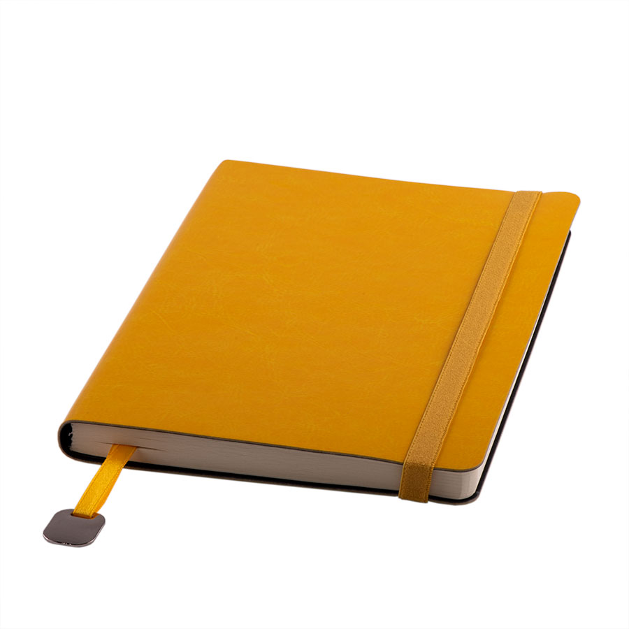 Ежедневник недатированный Boomer, А5,  желтый, кремовый блок в линейку, без обреза