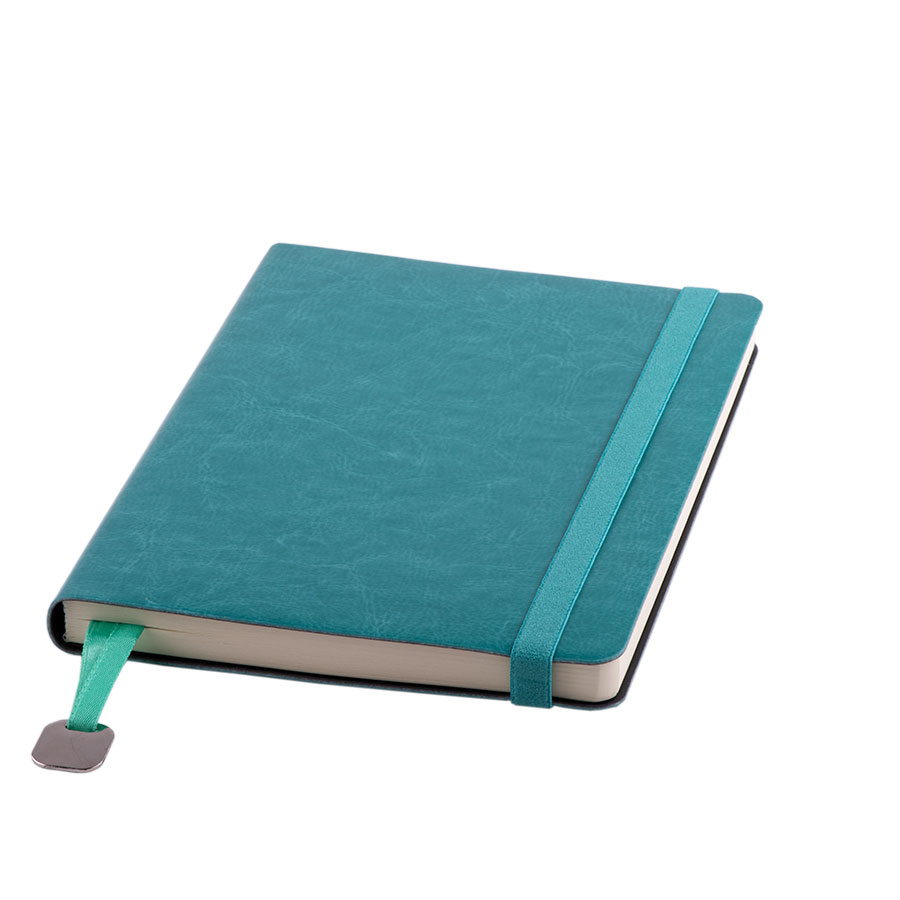 Ежедневник недатированный Boomer, А5,  бирюзовый, кремовый блок в линейку, без обреза