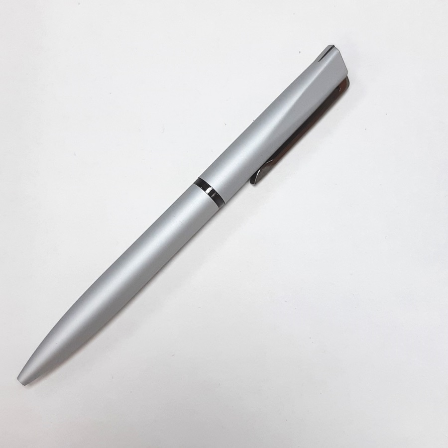 FRANCISCA, ручка шариковая, серебристый/вороненая сталь, металл, пластик, софт-покрытие