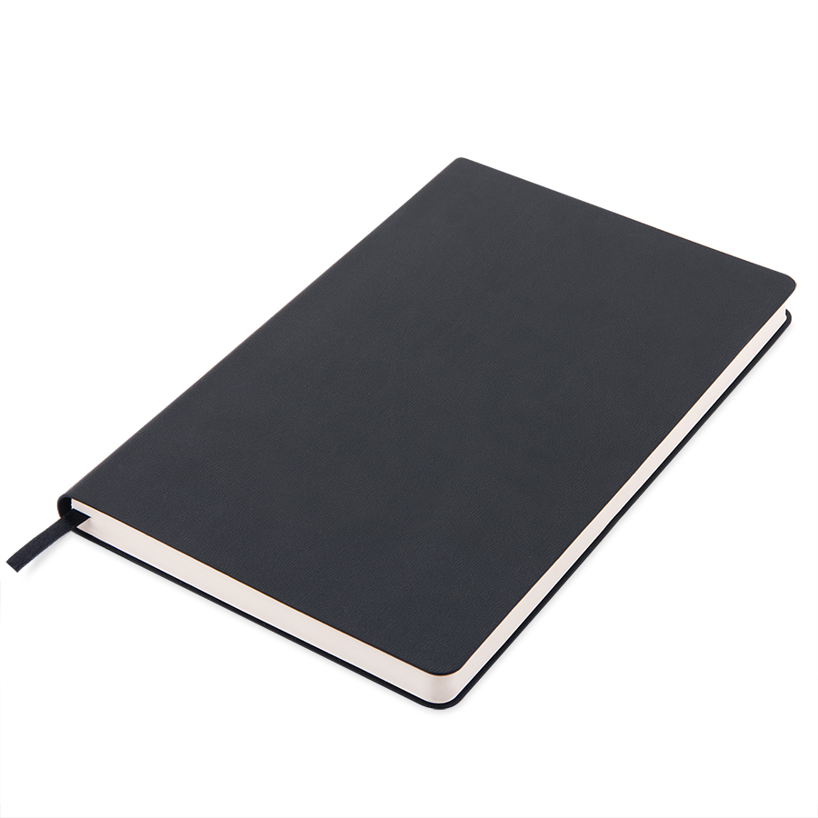 Бизнес-блокнот FUNKY, 130*210 мм, черный, голубой форзац, мягкая обложка, в линейку