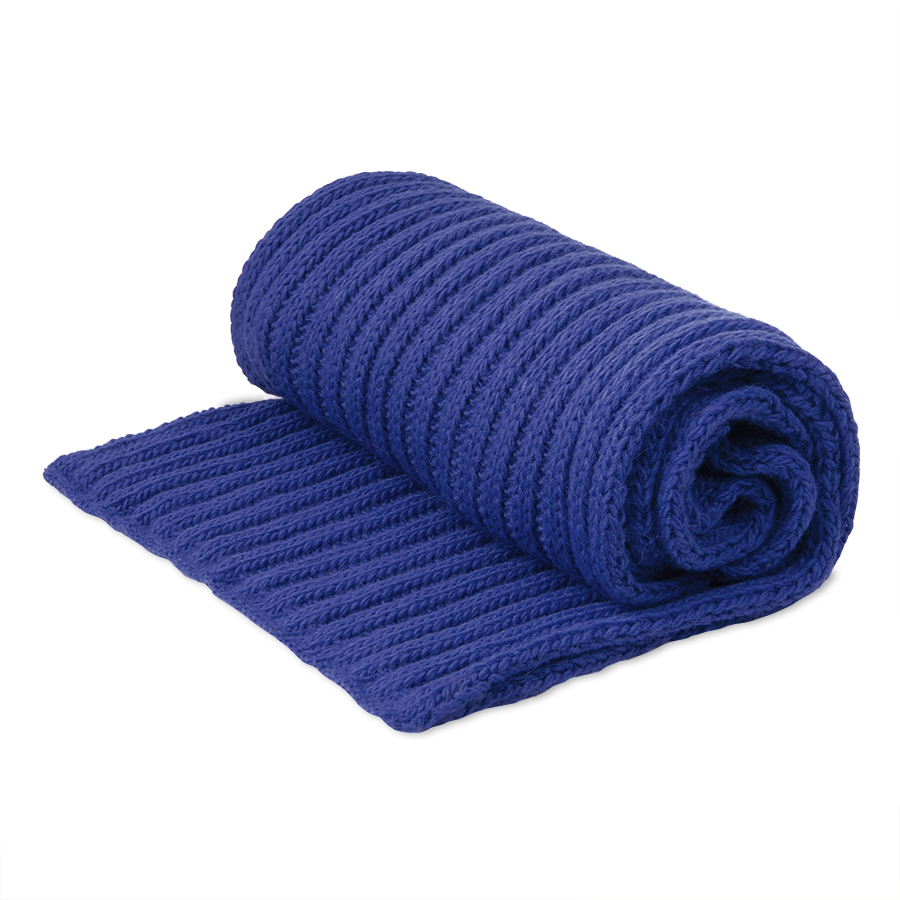 Шарф вязаный НАСВЯЗИ©, тёмно-синий, 30% шерсть,70% акрил