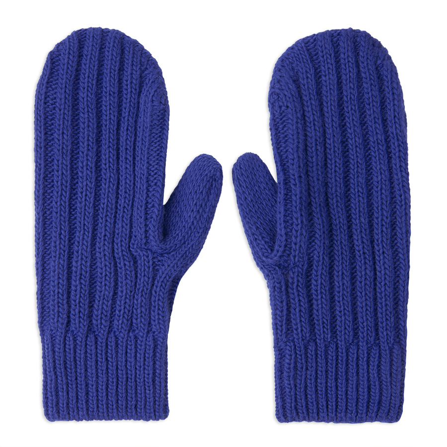 Варежки вязаные НАСВЯЗИ©, тёмно-синий, 30% шерсть,70% акрил
