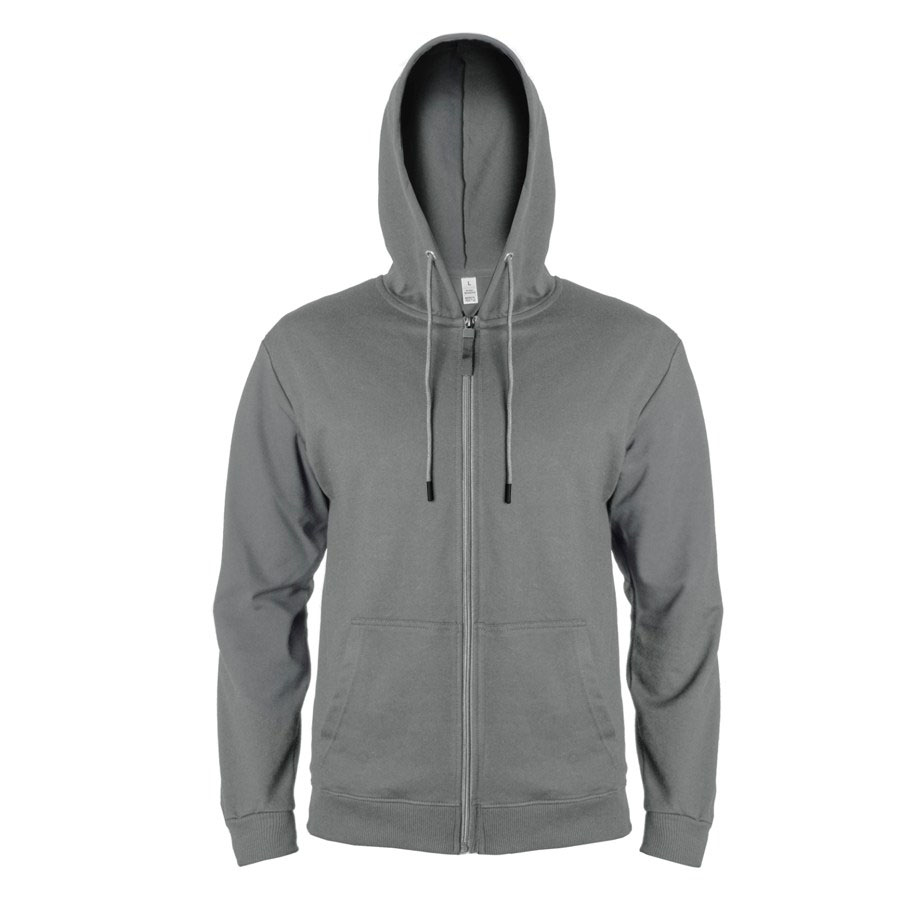 Толстовка мужская на молнии с капюшоном EVEREST 2, т-сер, M, 50 % хлопок, 50% полиэстер, 260 г/м2