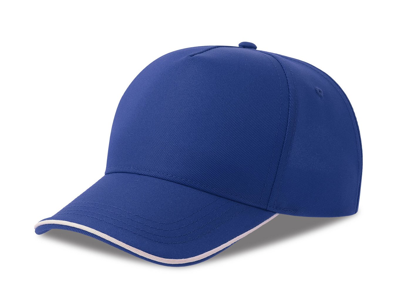 Бейсболка RECY FIVE PIPING, 5 клиньев, застежка-липучка, ярко-синий/белый 100% полиэстер, 220 г/м2