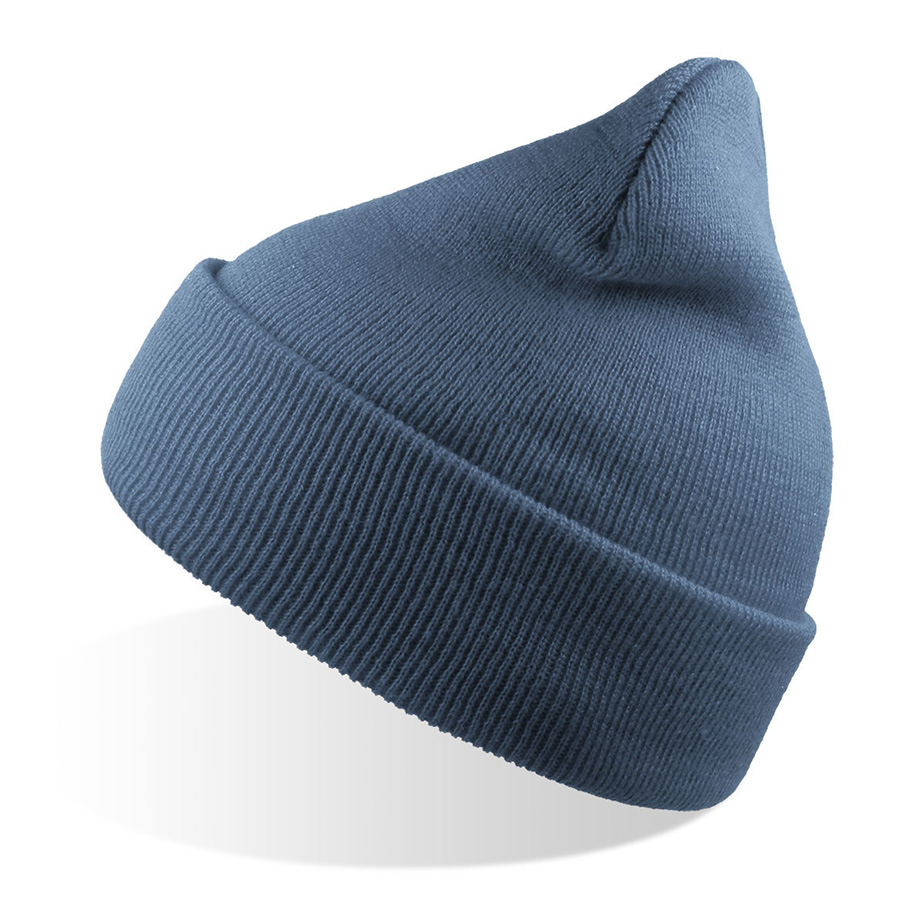Шапка вязаная  двойная Wind-S, серо-голубой, 100% переработанный полиэстер