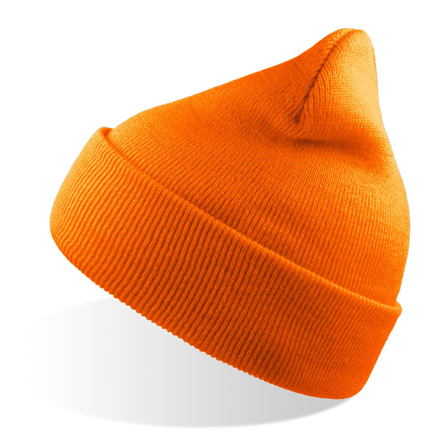 Шапка вязаная  двойная Wind-S, оранжевый неон, 100% переработанный полиэстер