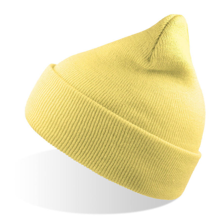 Шапка вязаная  двойная Wind-S, светло-жёлтый, 100% переработанный полиэстер