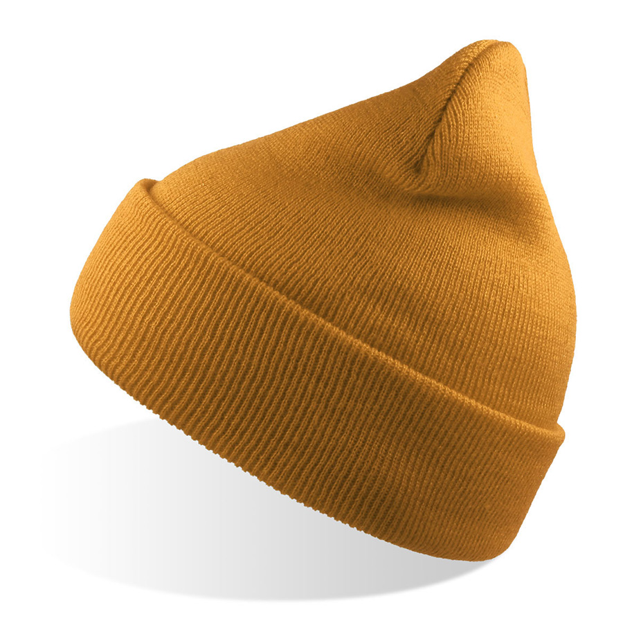 Шапка вязаная  двойная Wind-S, горчичный, 100% переработанный полиэстер