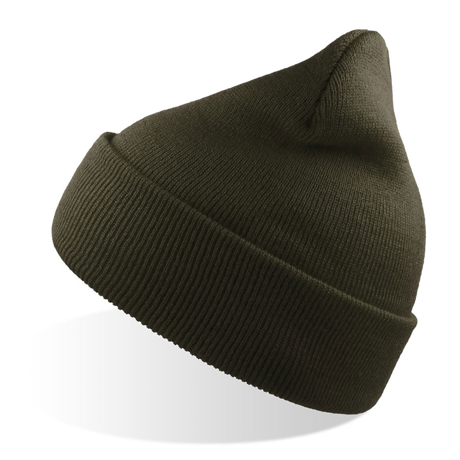 Шапка вязаная  двойная Wind-S, оливковый, 100% переработанный полиэстер