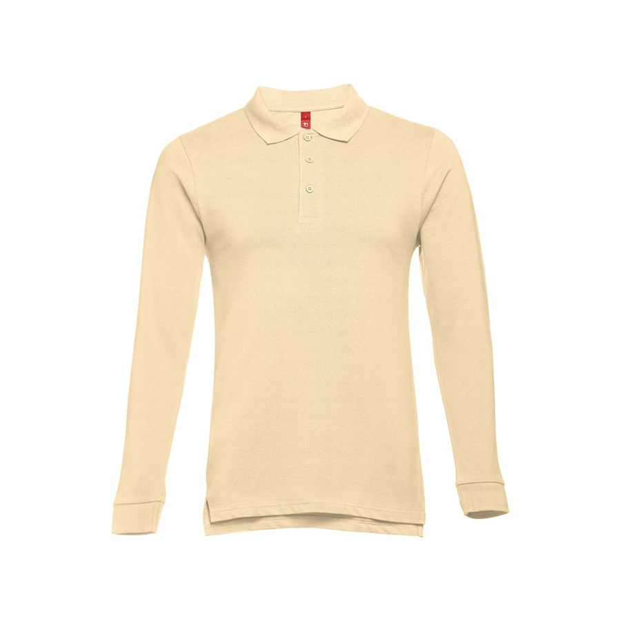 Рубашка-поло мужская BERN, д/р, песочный, S, 100% хлопок, плотность 210 г/м2