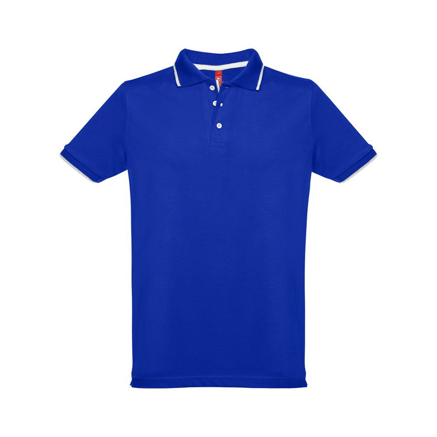 Рубашка-поло мужская SPECTRUM, к/р, синий/белый, S, 100% хлопок, плотность 195 г/м2