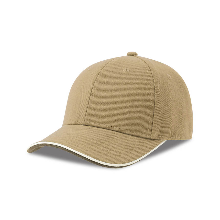 Бейсболка PILOT PIPING SANDWICH-S, 6 клиньев, металл.заст, хаки, 100% хлопок, 355 г/м2