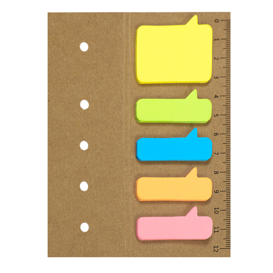Набор закладок с клеевым краем STICKY, 5 цв по 25шт, бежевый, бумага