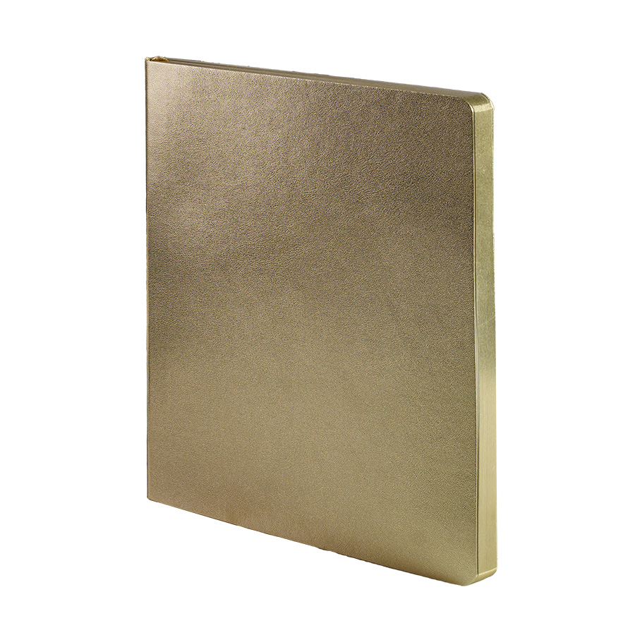 Бизнес-блокнот AURI, формат А5, золотистый, блок в клетку